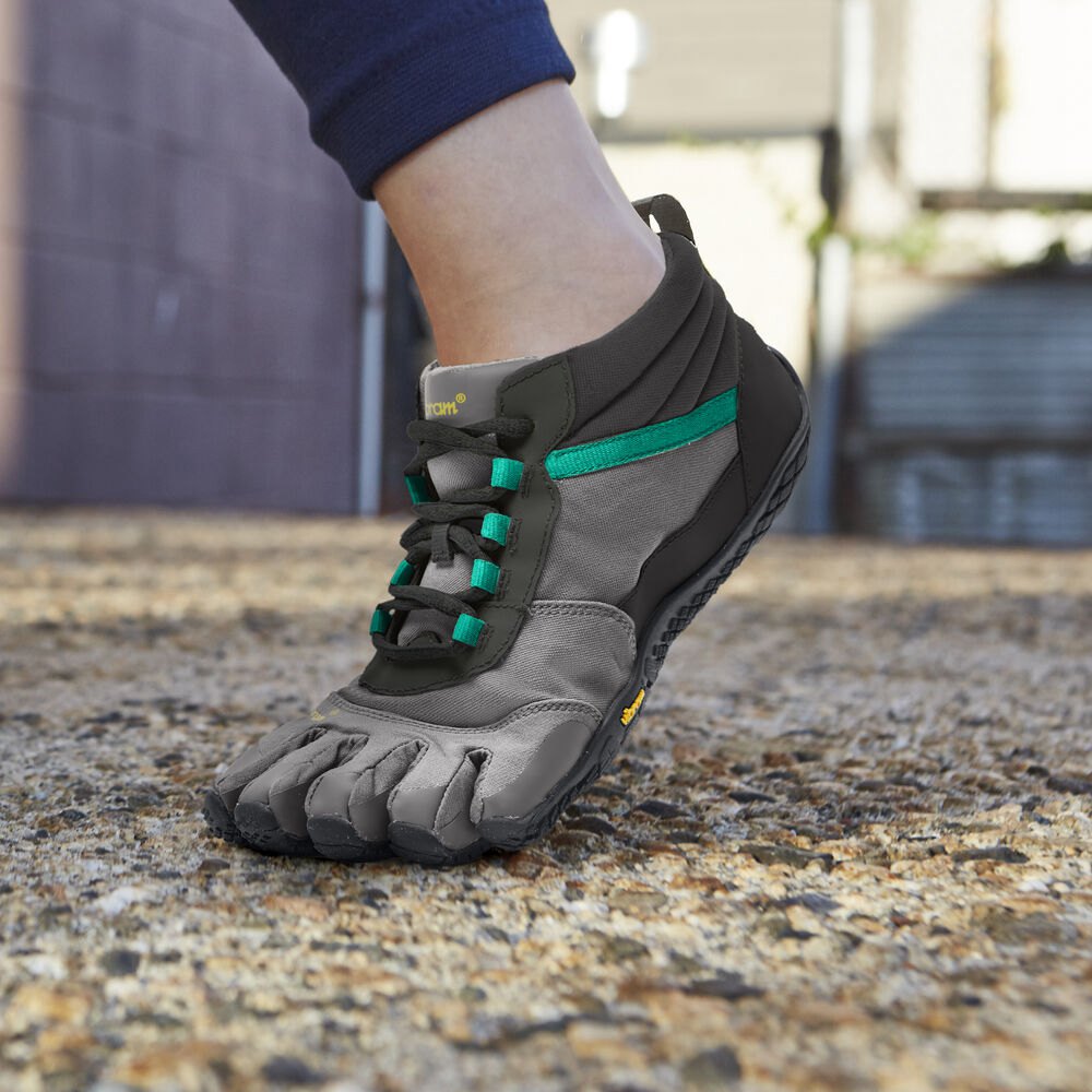 Zapatos De Trail Mujer Negros/Grises/Verdes - FiveFingers V-Trek Insulated - TXVHPM-496